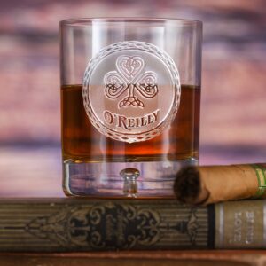 linimi Irish Whiskey Scotch Glass – Classic Engraved Rocks Tumbler
