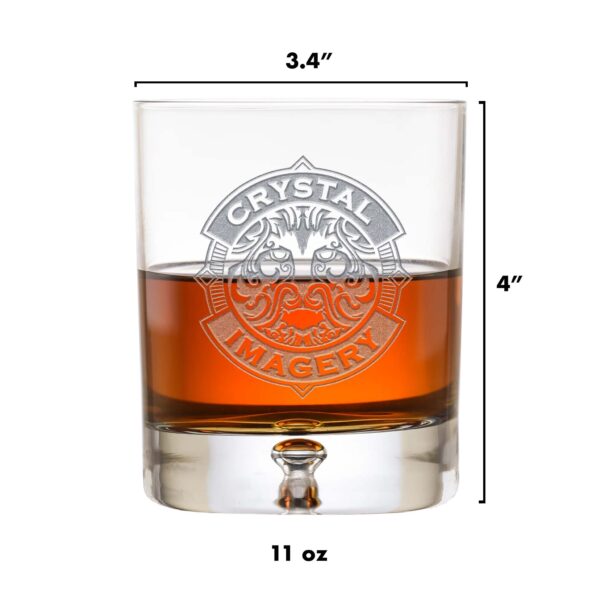 linimi Crystal Whiskey Glass with Monogram – Personalized Engraved Tumbler - Image 3
