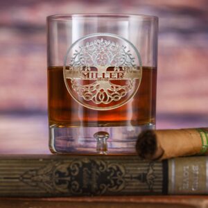linimi Family Tree Engraved Crystal Bourbon Glass – Personalized Gift Tumbler