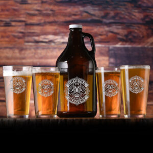 linimi Custom Logo Beer Growler & Pint Glass Set – Personalized Pub Barware